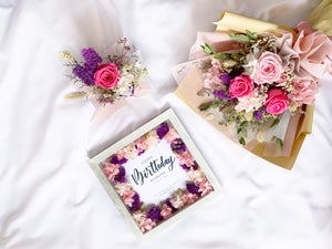 preserved flower bouquet birthday gift frame personalised